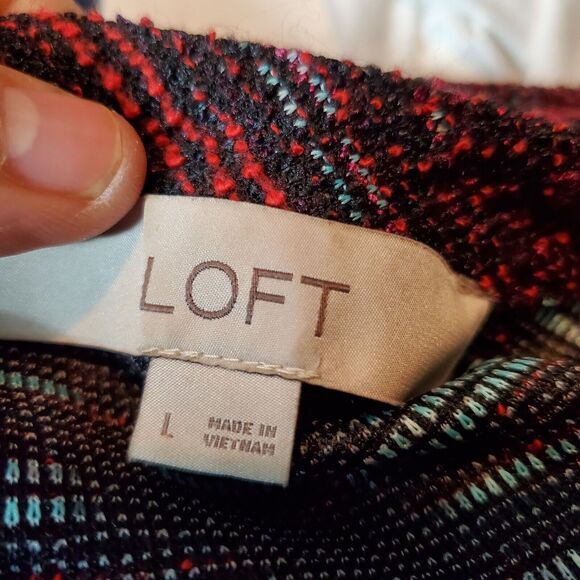 LOFT red pocketed tweed shift dress Size Large - Picture 7 of 9